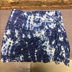Blue and White Tie-Dye Skirt